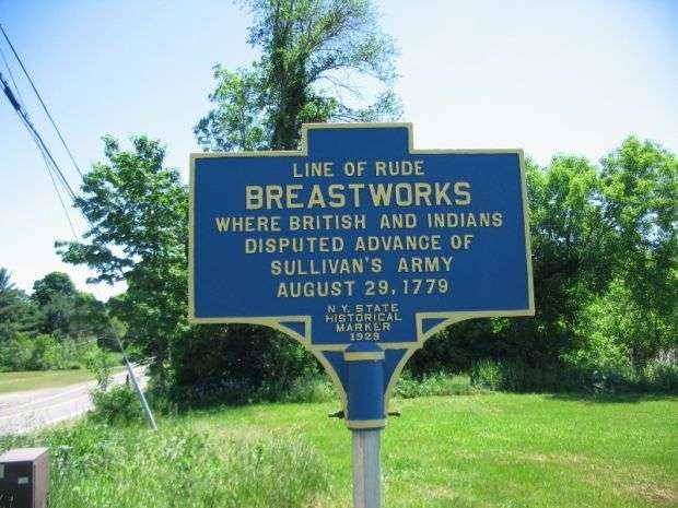 BREASTWORKS REVOLUTIONARY WAR MEMORIAL MARKER