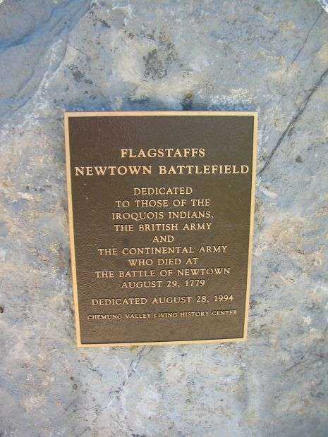 FLAGSTAFFS NEWTOWN BATTLEFIELD WAR MEMORIAL PLAQUE