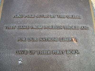 TARPON SPRINGS FLAGPOLE MEMORIAL PLAQUE