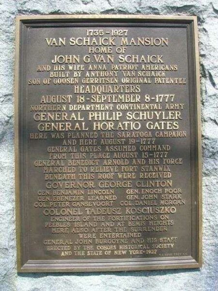 VAN SCHAICK MANSION REVOLUTIONARY WAR MEMORIAL