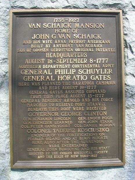 VAN SCHAICK MANSION REVOLUTIONARY WAR MEMORIAL
