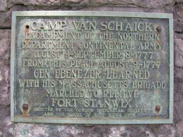 CAMP VAN SCHAICK REVOLUTIONARY WAR MEMORIAL PLAQUE