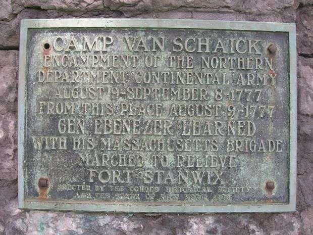 CAMP VAN SCHAICK REVOLUTIONARY WAR MEMORIAL PLAQUE