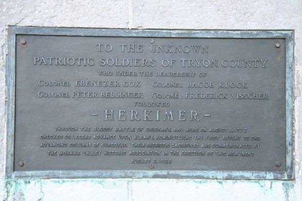 TO THE UNKNOWN PATRIOTIC SOLDIERS OF TRYON COUNTY MEMORIAL PLAQUE