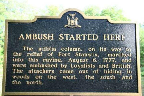 AMBUSH STARTED HERE REVOLUTIONARY WAR MEMORIAL MARKER