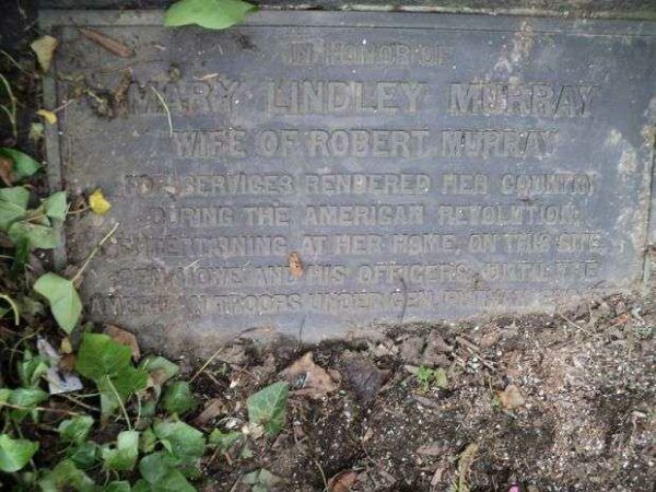 MARY LINDLEY MURRAY REVOLUTIONARY WAR MEMORIAL PLAQUE