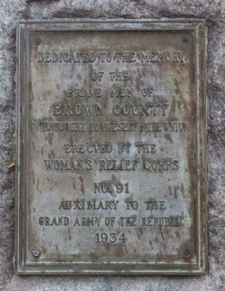 BROWN COUNTY WISCONSIN CIVIL WAR MEMORIAL PLAQUE