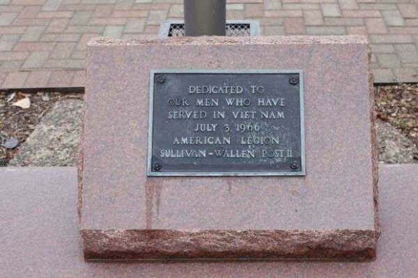 AMERICAN LEGION SULLIVAN-WALLEN POST II MEMORIAL FLAGPOLE PLAQUE
