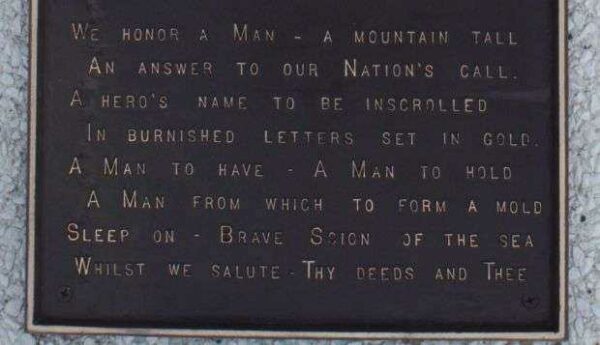 JAMES H. FLATLEY, JR. WAR MEMORIAL PLAQUE