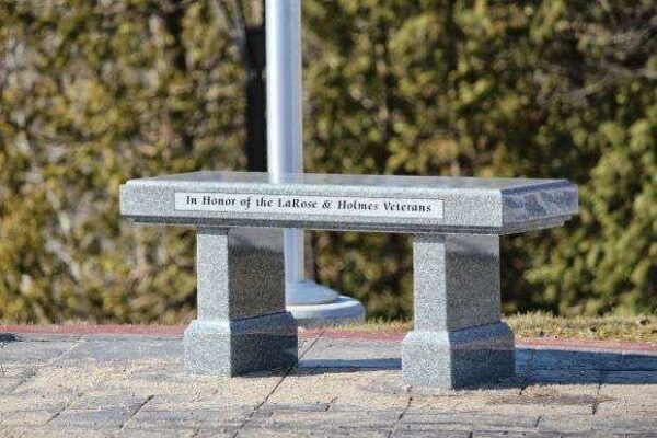 IN HONOR OF THE LAROSE & HOLMES VETERANS MEMORIAL BENCH