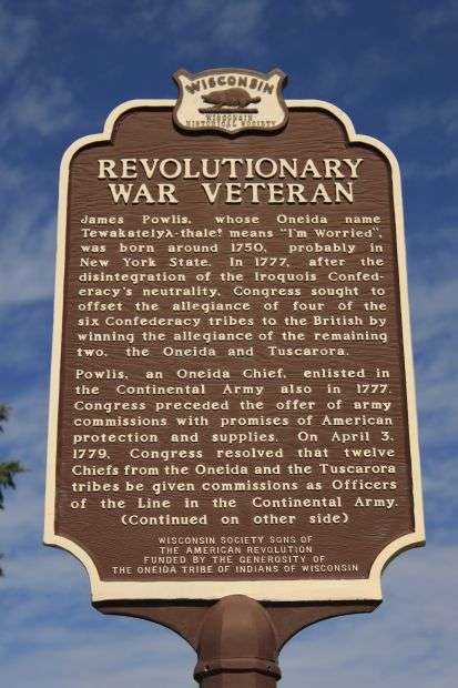 REVOLUTIONARY WAR VETERAN JAMES POWLIS MEMORIAL MARKER SIDE A