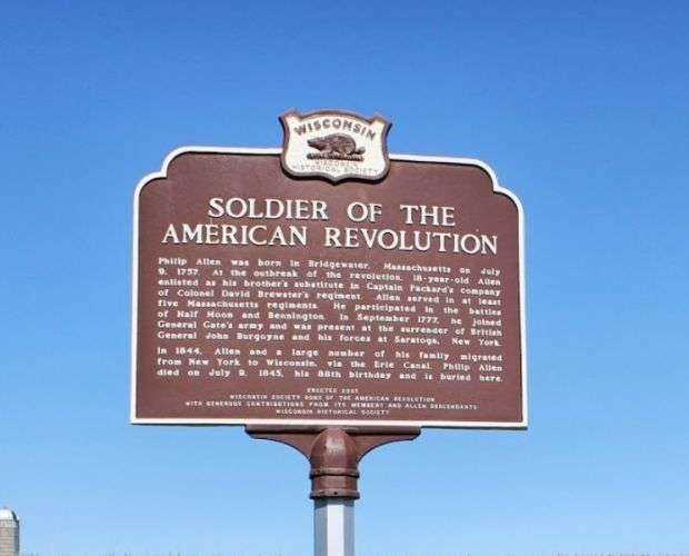 SOLDIER OF THE AMERICAN REVOLUTION PHILLIP ALLEN MEMORIAL MARKER