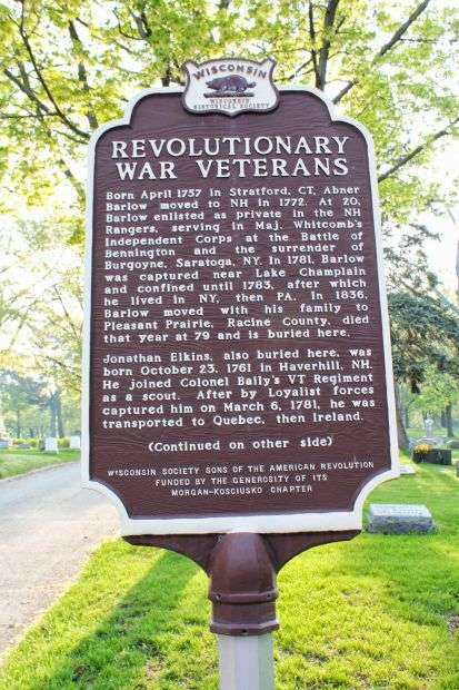 REVOLUTIONARY WAR VETERANS BARLOW, ELKINS AND COLEMAN MEMORIAL MARKER SIDE A