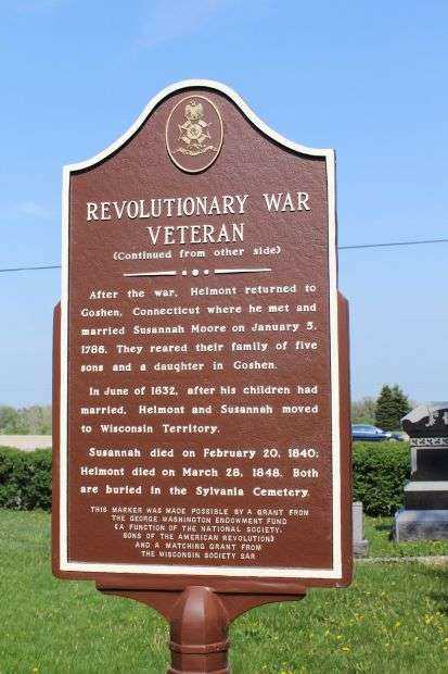 REVOLUTIONARY WAR VETERAN HELMONT KELLOGG MEMORIAL MARKER SIDE B