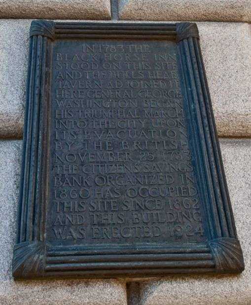 BLACK HORSE INN REVOLUTIONARY WAR MEMORIAL PLAQUE