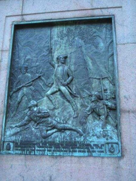 BATTLE OF HARLEM HEIGHTS REVOLUTIONARY WAR MEMORIAL BAS-RELIEF