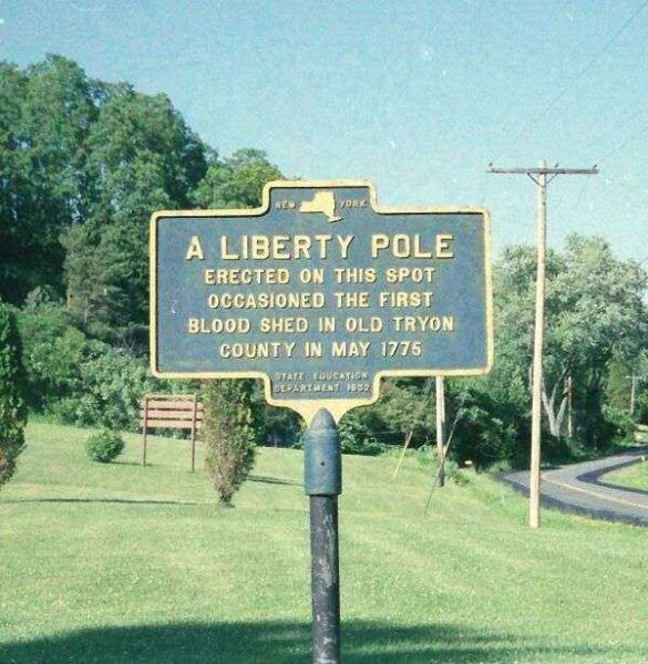 A LIBERTY POLE REVOLUTIONARY WAR MEMORIAL MARKER