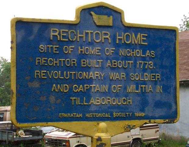 RECHTOR HOME REVOLUTIONARY WAR MEMORIAL MARKER