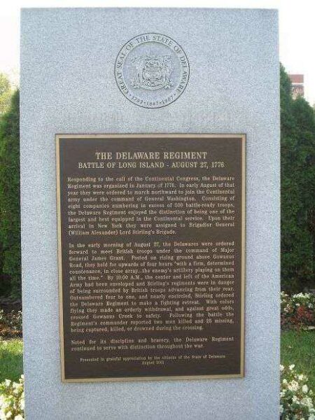 THE DELAWARE REGIMENT BATTLE OF LONG ISLAND MEMORIAL