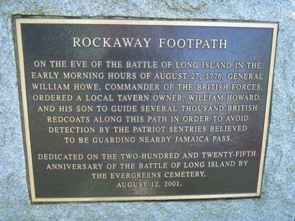 ROCKAWAY FOOTPATH REVOLUTIONARY WAR MEMORIAL