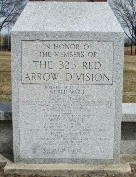 THE 32D RED ARROW DIVISION VETERANS MEMORIAL FACE STONE