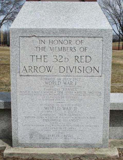 THE 32D RED ARROW DIVISION VETERANS MEMORIAL FACE STONE