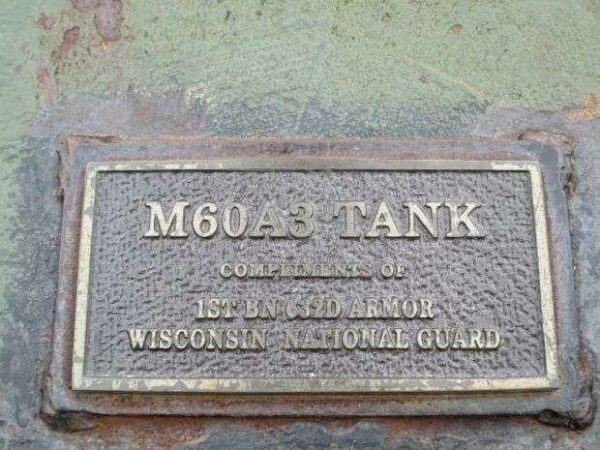 RED ARROW PARK M60A3 MEMORIAL TANK PLAQUE
