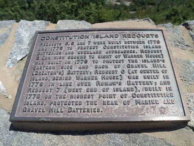 CONSTITUTION ISLAND REDOUBTS REVOLUTIONARY WAR MEMORIAL PLAQUE