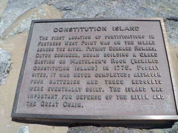 CONSTITUTION ISLAND REVOLUTIONARY WAR MEMORIAL PLAQUE