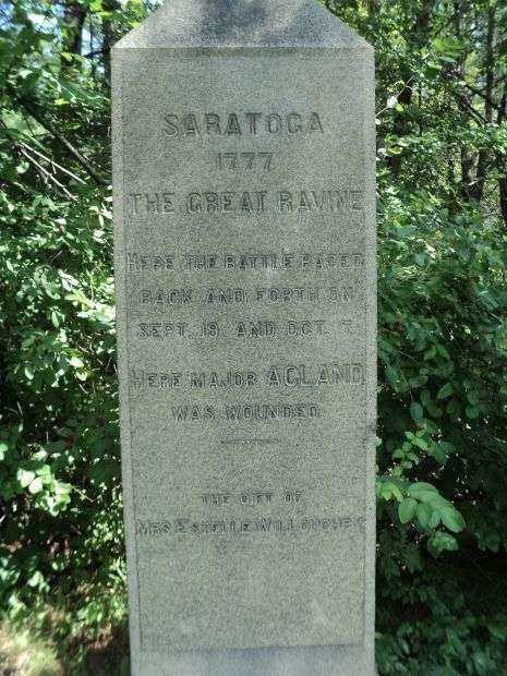 SARATOGA 1777 THE GREAT RAVINE REVOLUTIONARY WAR MEMORIAL