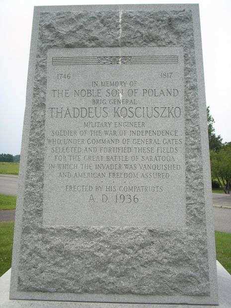 IN MEMORY OF THE NOBLE SON OF POLAND BRIG. GENERAL THADDEUS KOSCIUSZKO MEMORIAL