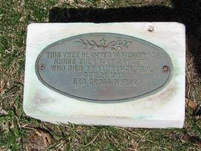 NURSE EULA MAY SAYGERS STREET TREE MEMORIAL PLAQUE