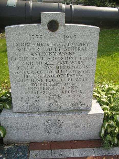 STONY POINT REVOLUTIONARY WAR MEMORIAL CANNON FACE