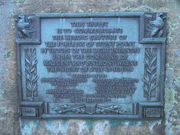 CAPTURE OF STONY POINT REVOLUTIONARY WAR MEMORIAL PLAQUE