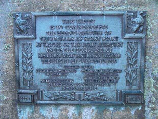 CAPTURE OF STONY POINT REVOLUTIONARY WAR MEMORIAL PLAQUE