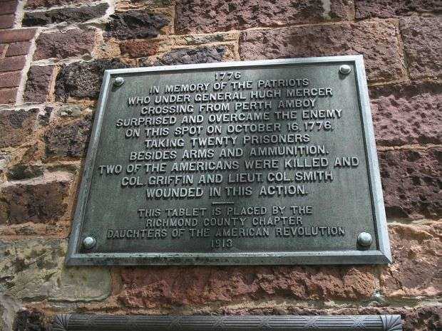 PATRIOTS UNDER GENERAL MERCER REVOLUTIONARY WAR MEMORIAL PLAQUE