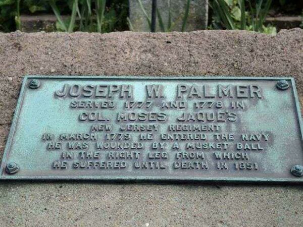 JOSEPH W. PALMER REVOLUTIONARY WAR MEMORIAL PLAQUE