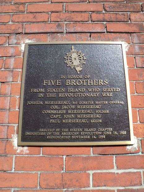 FIVE BROTHERS REVOLUTIONARY WAR MEMORIAL PLAQUE