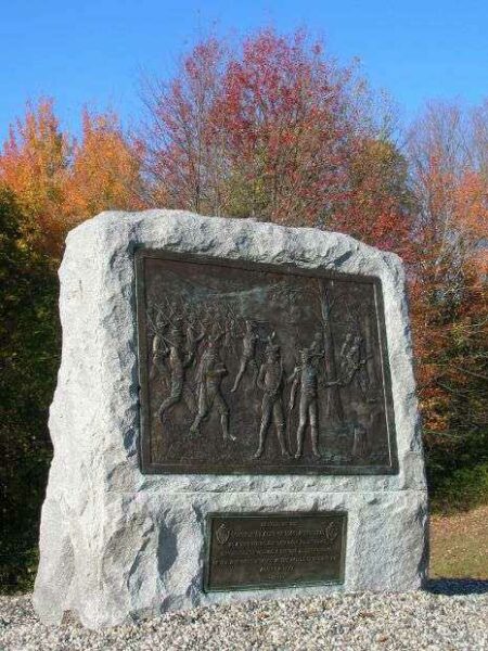 MASSACHUSETTS VOLUNTEERS AT BENNINGTON REVOLUTIONARY WAR MEMORIAL