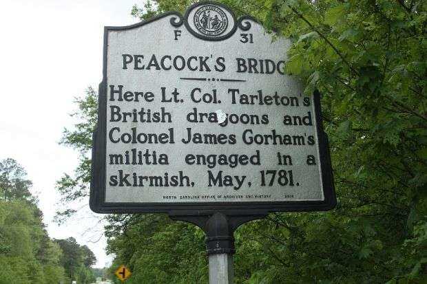 PEACOCK’S BRIDGE REVOLUTIONARY WAR MEMORIAL MARKER