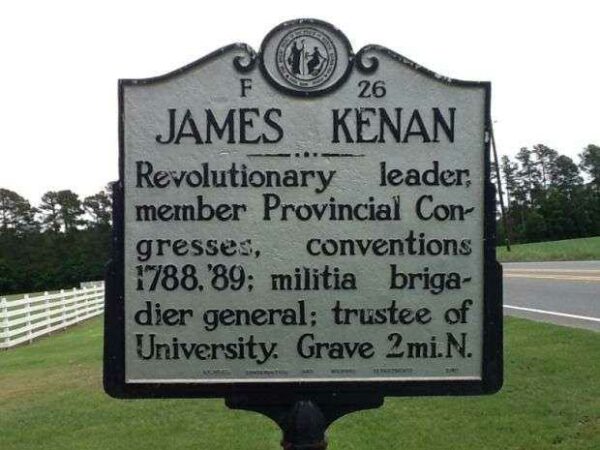 JAMES KENAN REVOLUTIONARY WAR MEMORIAL MARKER
