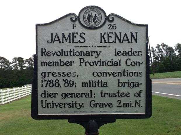 JAMES KENAN REVOLUTIONARY WAR MEMORIAL MARKER