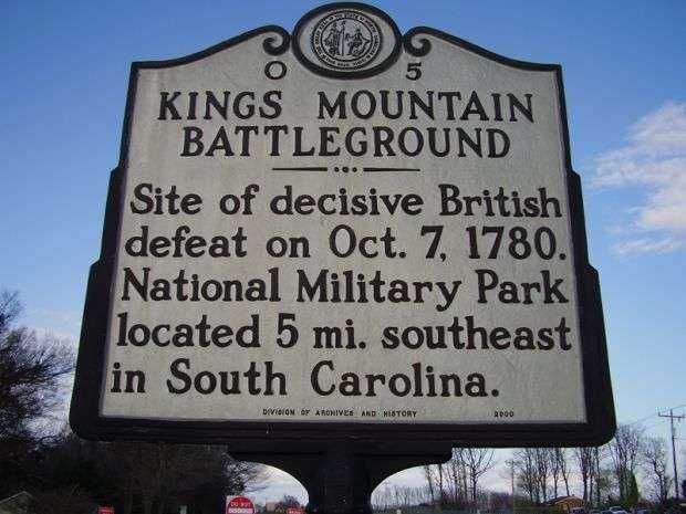 KIINGS MOUNTAIN BATTLEGROUND REVOLUTIONARY WAR MEMORIAL MARKER
