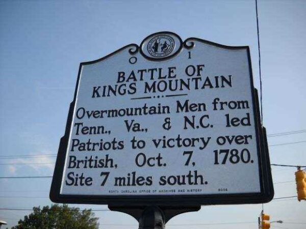 BATTLE OF KINGS MOUNTAIN REVOLUTIONARY WAR MEMORIAL MARKER