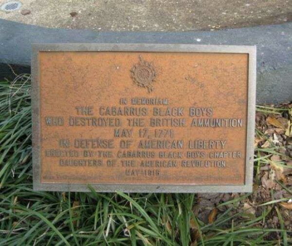 THE CABARRUS BLACK BOYS WAR MEMORIAL FOUNTAIN PLAQUE