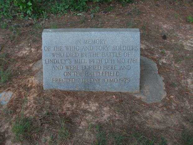 THE BATTLE OF LINDLEY’S MILL REVOLUTIONARY WAR MEMORIAL STONE