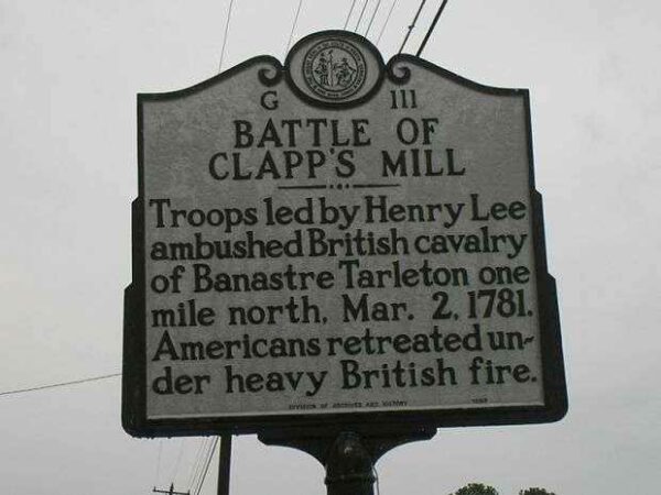 BATTLE OF CLAPP’S MILL REVOLUTIONARY WAR MEMORIAL MARKER