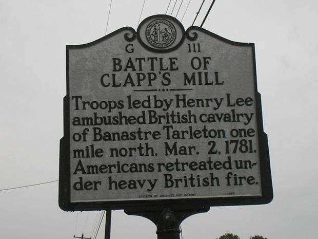 BATTLE OF CLAPP’S MILL REVOLUTIONARY WAR MEMORIAL MARKER