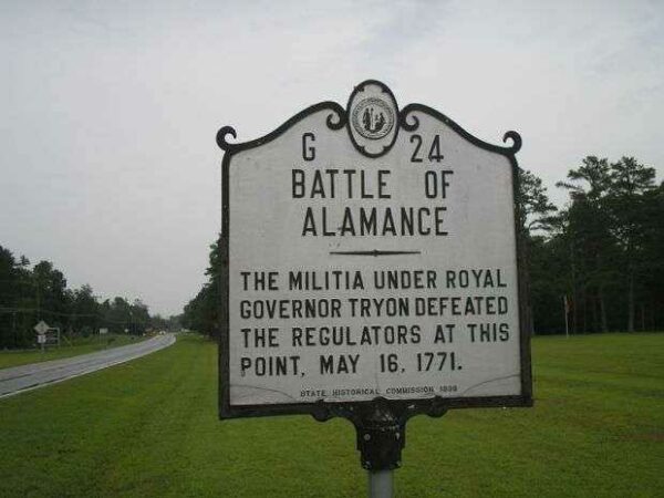 BATTLE OF ALAMANCE REVOLUTIONARY WAR MEMORIAL MARKER