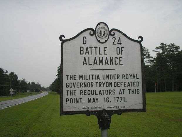 BATTLE OF ALAMANCE REVOLUTIONARY WAR MEMORIAL MARKER